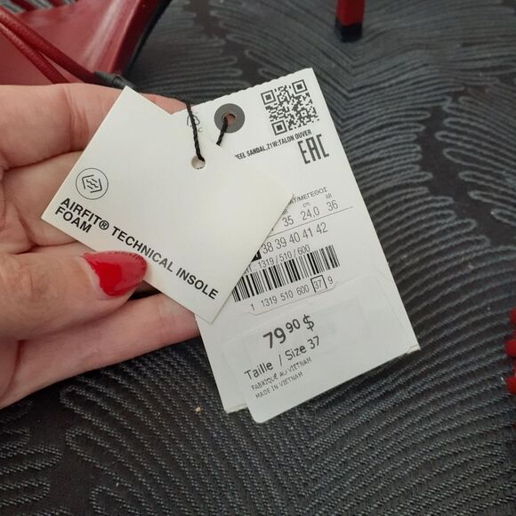 Zara Nwt Red Strappy Fisherman Style Women's Heels - Picture 10 of 13